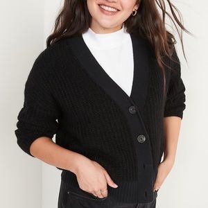 NEW Old Navy Black Cozy Knit Button Down Cardigan Sweater